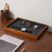 Dark gray jewelry storage tray with stackable feature