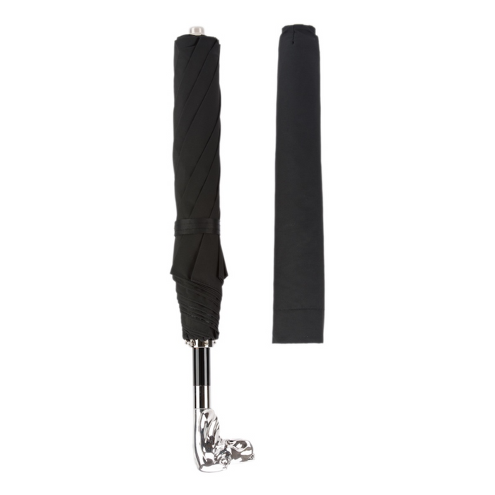 where to buy fashionable black umbrella with silver dog handle