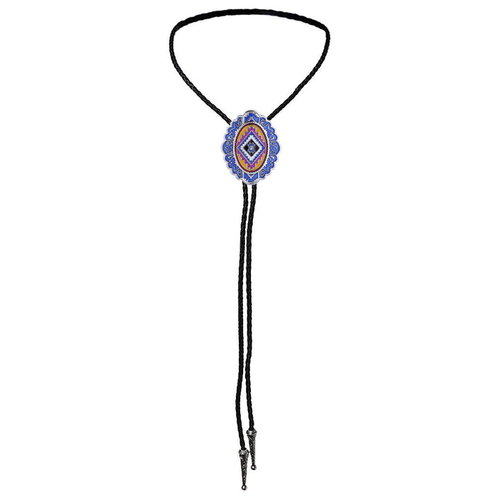 Navajo Suit Bolo Men Cowboy Tie Blue Necklace Bolo