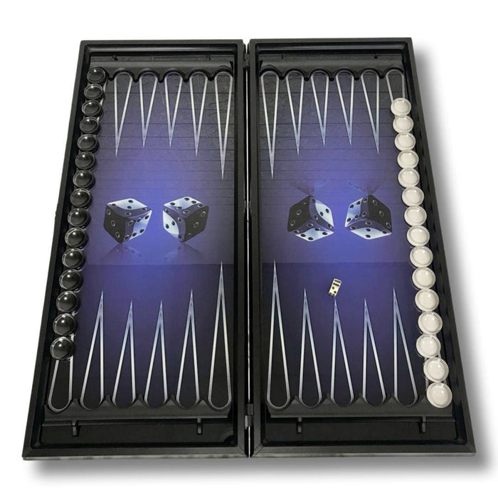 Sleek glass backgammon board