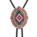 Navajo Cowboy Bolo Vintage Necktie Orange Tie Necklace