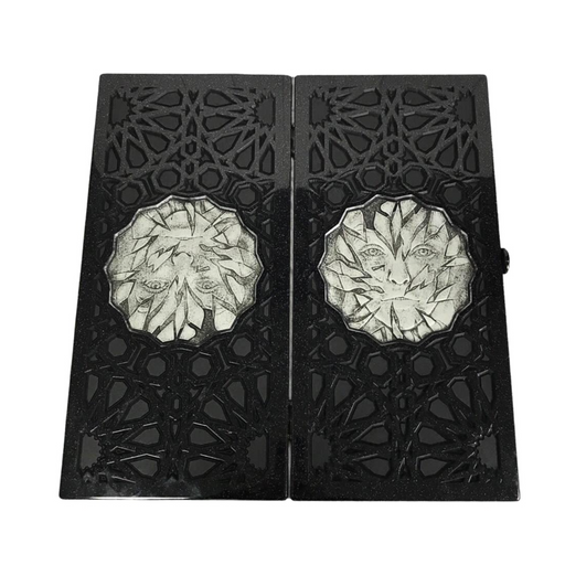 Luxury black acrylic stone backgammon set
