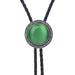 Round Green Cat's Eye Neck Tie Wedding Bootlace Bolo