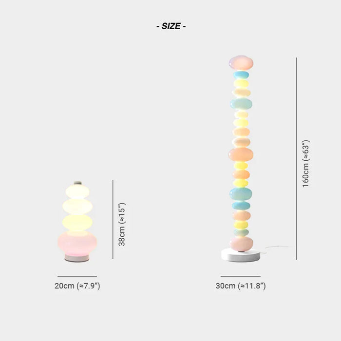 Colorful and Artistic Rainbow Candy Unique Glass Floor/Table Lamp