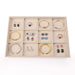  12-grid linen jewelry stackable display tray