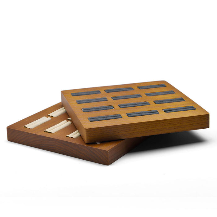 Stylish square wood ring display tray