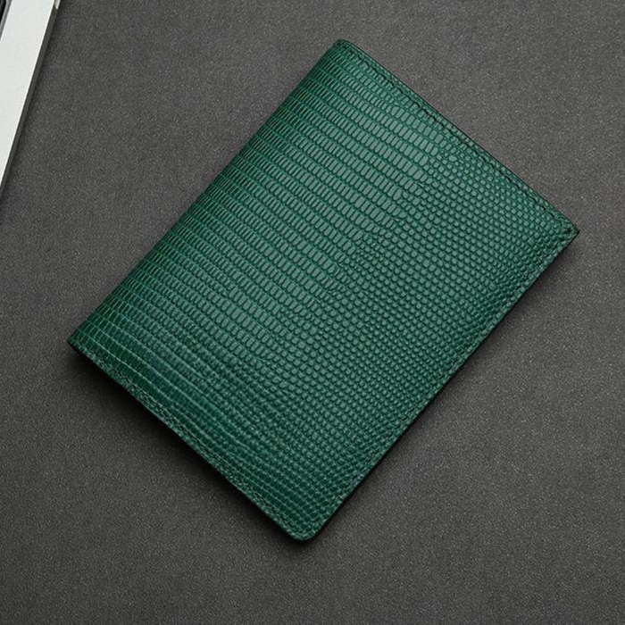 Green Minimalist Mens Leather Wallet