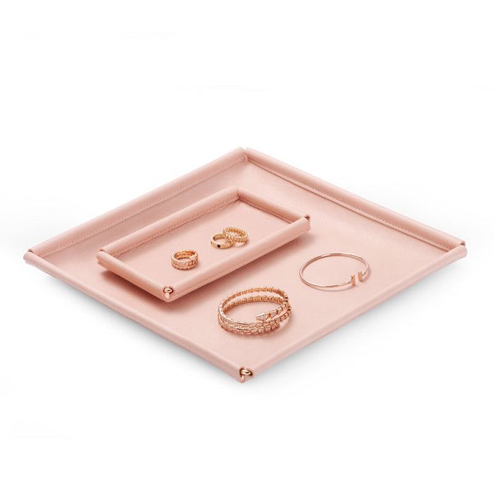 Stylish pink leatherette jewelry display tray