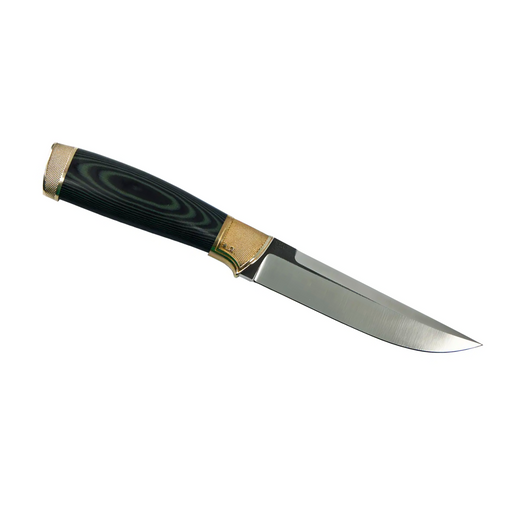 Premium stainless steel knife with stabilized wood handle