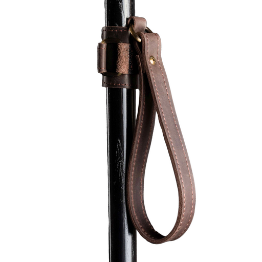 Walking Stick Wrist Cord - 1 Clamp Dark Brown Wrist Strap