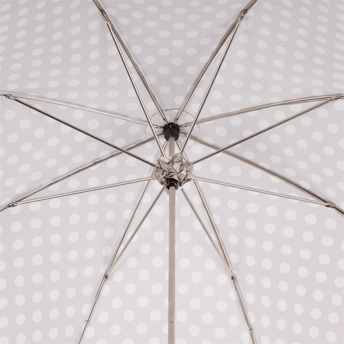 Pink Polka Dot Rainproof Leather Manual Parasol for Women - Artynov | Unique Handmade Accessories