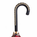 red rose and leopard print umbrella with animal-shaped handle