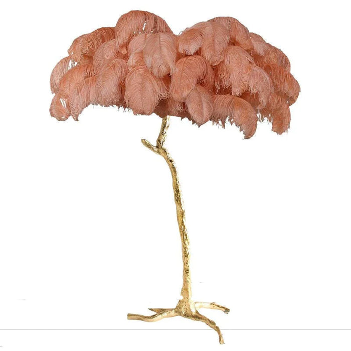 Elegant Feather-Inspired Floor Lamp with a Soft and Luxurious Design