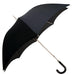 Classic Gentlemen's Black Umbrella With Leather Handle - Artynov | Unique Handmade Accessories