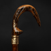 Edwardian-era cane with antler horn handle