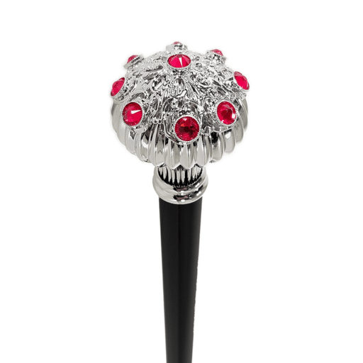 Unique Design Jewel Walking Stick with Red Crystals