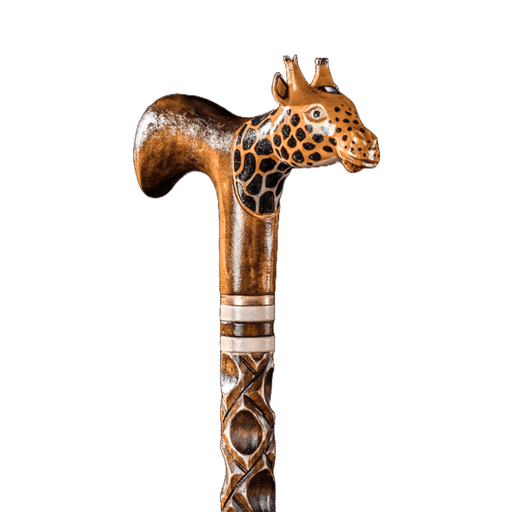 Stylish Giraffe Walking Stick, Hand Carved - Handmade