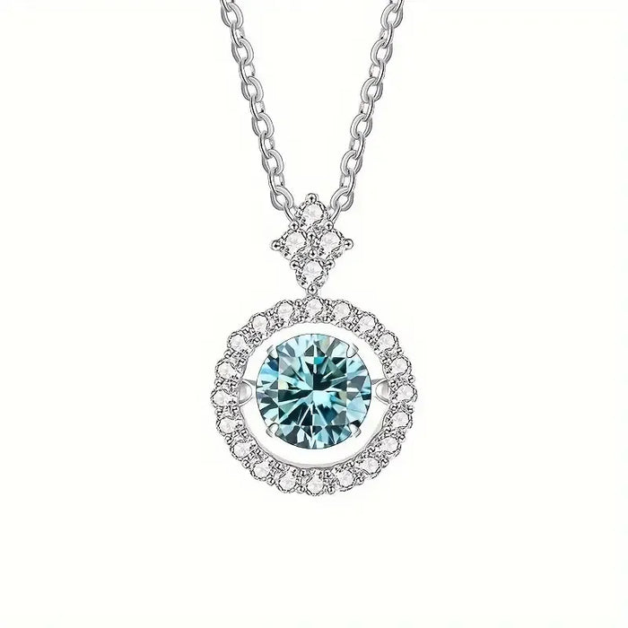 Adjustable 925 Sterling Silver Moissanite Pendant Necklace – Perfect for Women