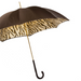 statement tiger stripe brown umbrella with leather handle
