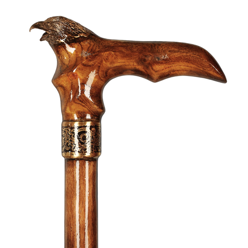antique personalized eagle walking stick - artistic & extremely rare 