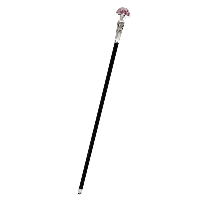 Luxurious Collectible Walking Stick with Fuchsia Crystals