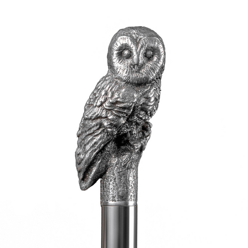 Sterling silver owl walking stick
