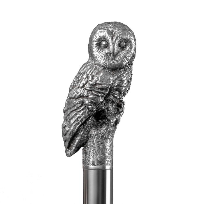 Sterling Silver Owl Walking Stick, Owl Head Cane