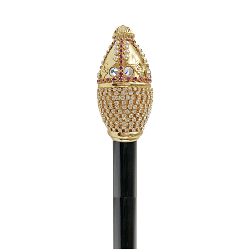 Luxury Handcrafted Cane with Emerald Crystals