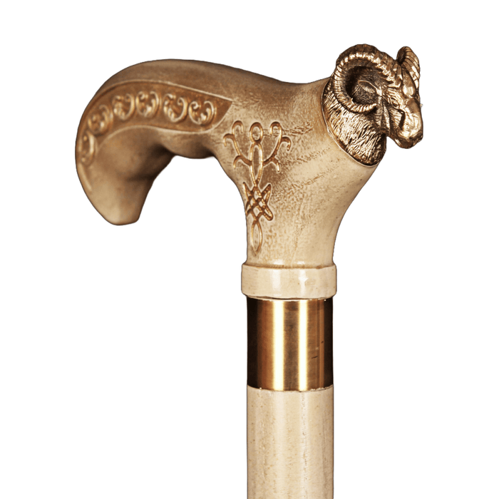 Ram Walking Stick, Wooden Walking Cane - Design Canes