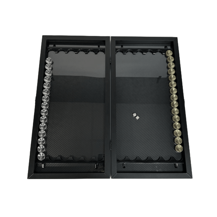 Metallic carbon backgammon board