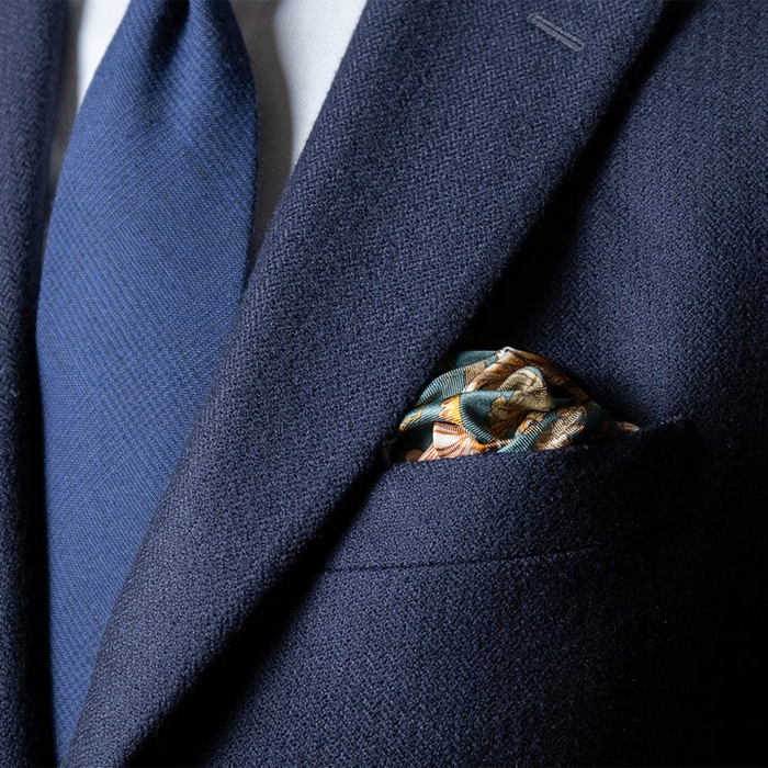 Elegant Silk Pocket Square for Men, Hand Rolled Handkerchief