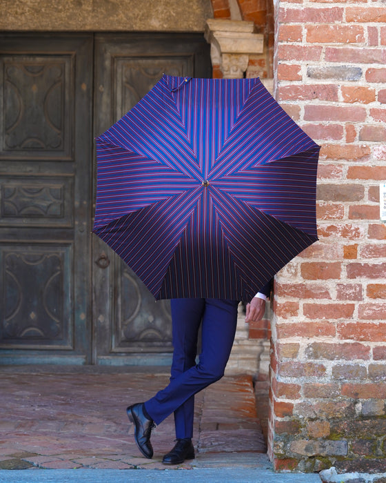 Handmade Red Leather Handle Elegant Burgundy Umbrella