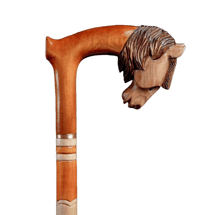 Hand Carved Horse Cane, Horse Head Walking Stick For Old Person