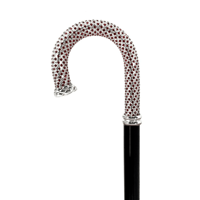 Luxury Chic Crook Walking Cane with Crystals