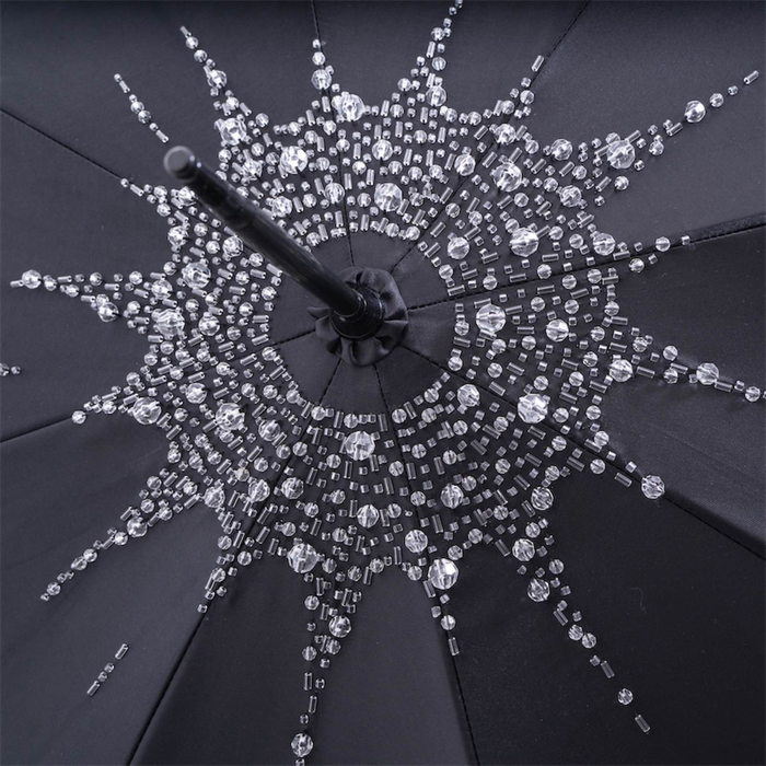 Premium chic umbrella with Swarovski crystal-studded handle