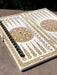 High-end white acrylic stone backgammon set with Wolf motif