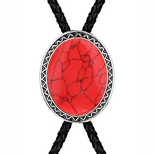 Red Turquoise Bolo Tie Wedding Men's Bootlace Tie