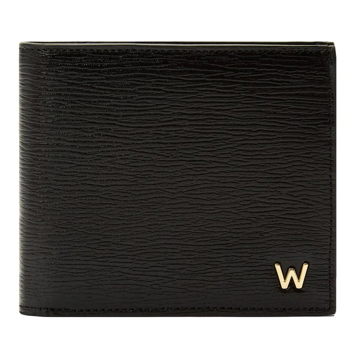 Wolf Black Leather Billfold Wallet with Logo 774002