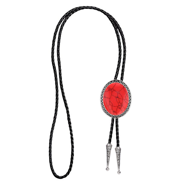 Red Turquoise Bolo Tie Wedding Men's Bootlace Tie