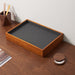 Stackable dark gray wood jewelry tray