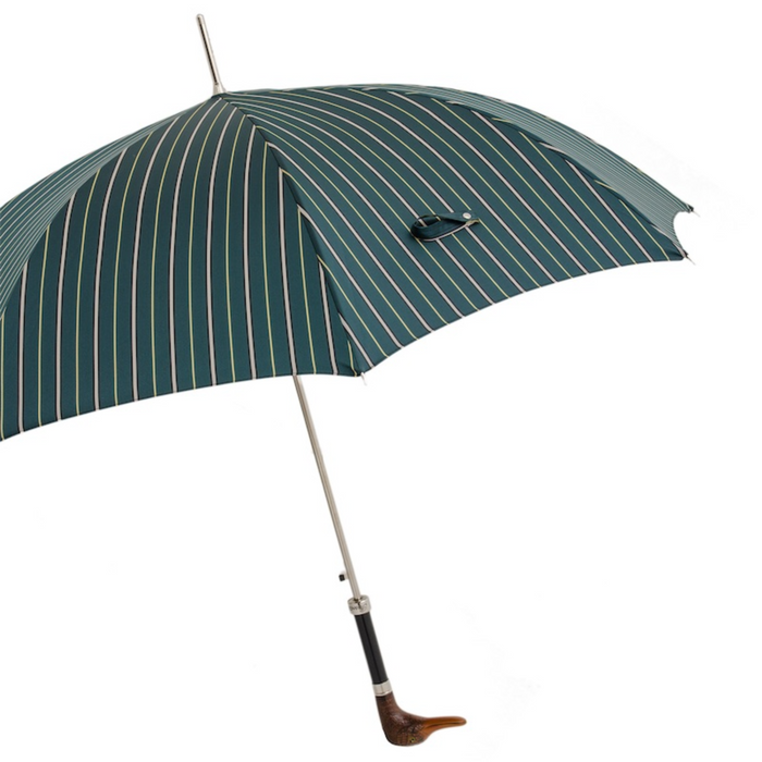 green striped umbrella with handle