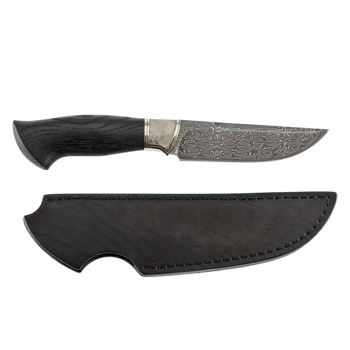 Artisan knife with black armor-inspired design