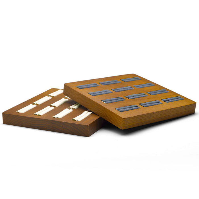 Practical square wood ring display tray