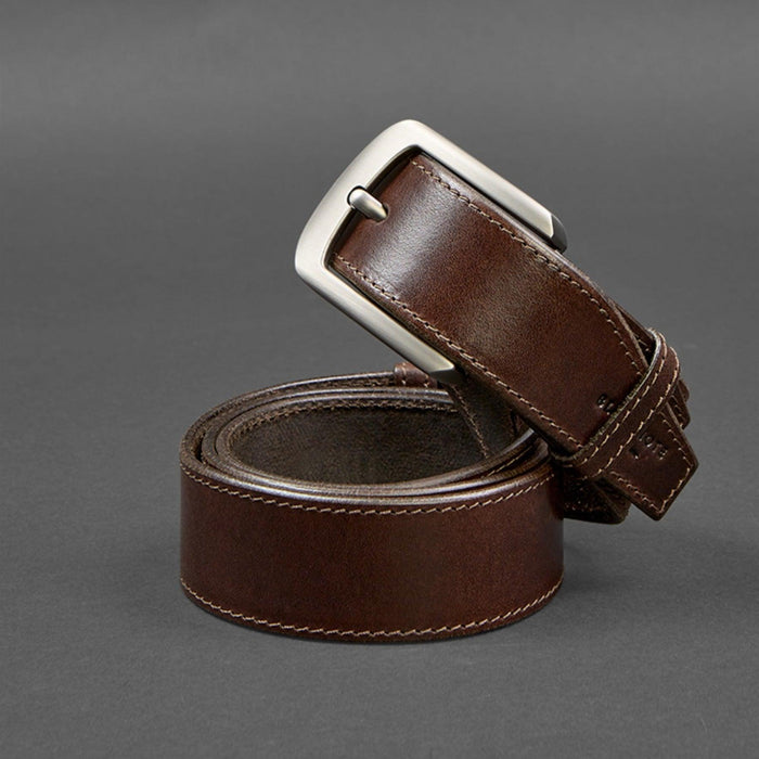 High Quality Handmade Leather Belt with Contrast Thread