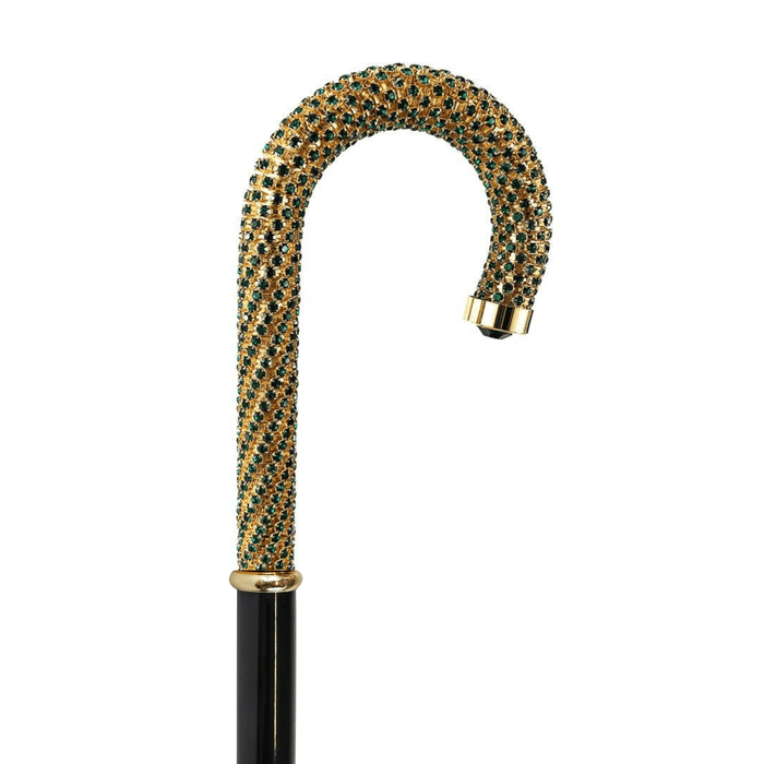 Luxury Walking Stick Encrusted with Hundreds Emerald Crystals