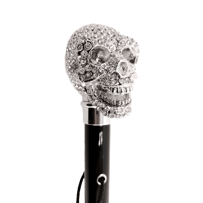 Swarovski Crystal-Encrusted Lux Silver Skull Shoehorn