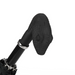 statement black umbrella with snake handle - brass