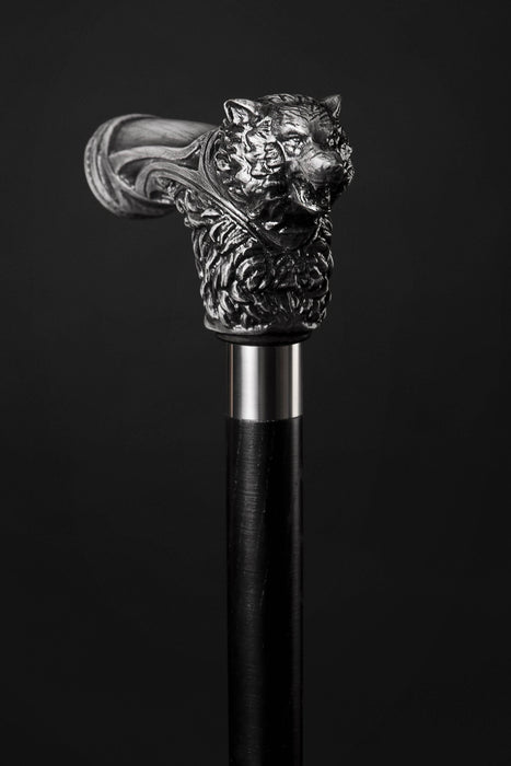 Wolfman walking stick with wolf head