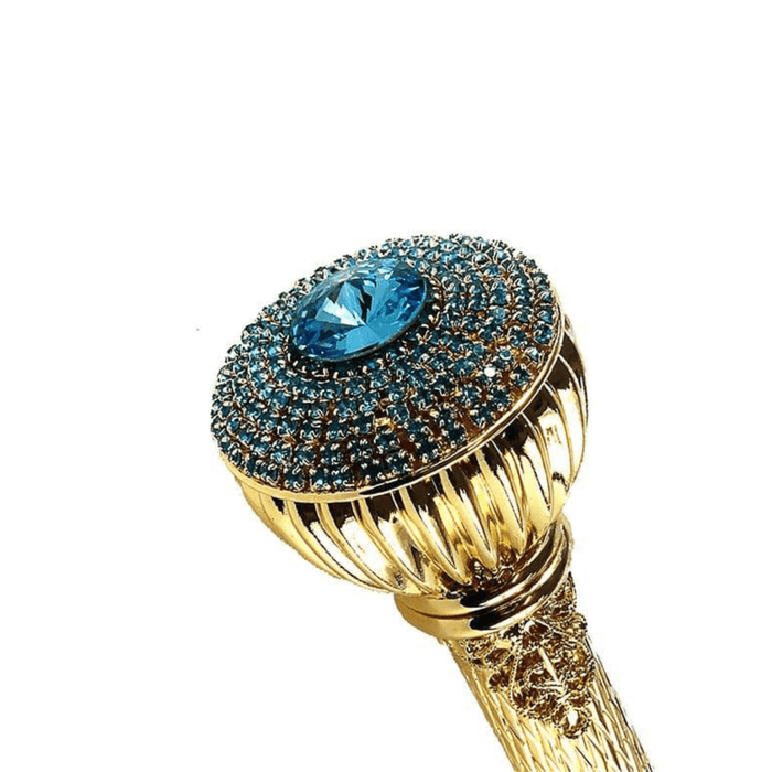 Stylish Elegant Walking Stick With Aquamarine - Artynov | Unique Handmade Accessories