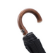 sophisticated black umbrella with wood handle
